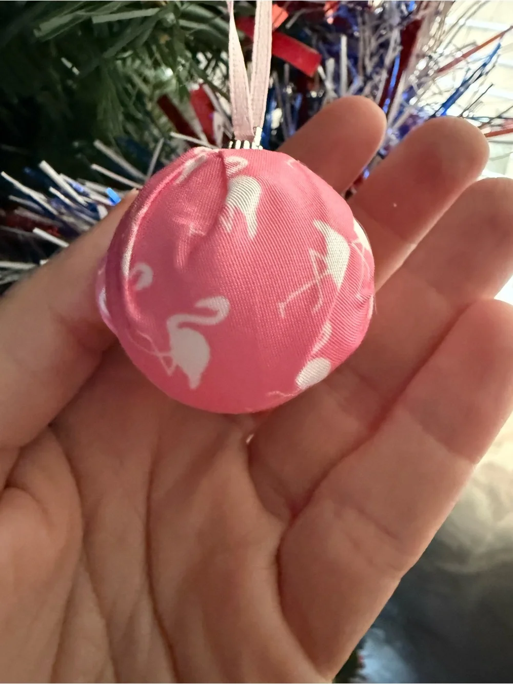 Summer & Flamingo themed Mini Fabric Ornament